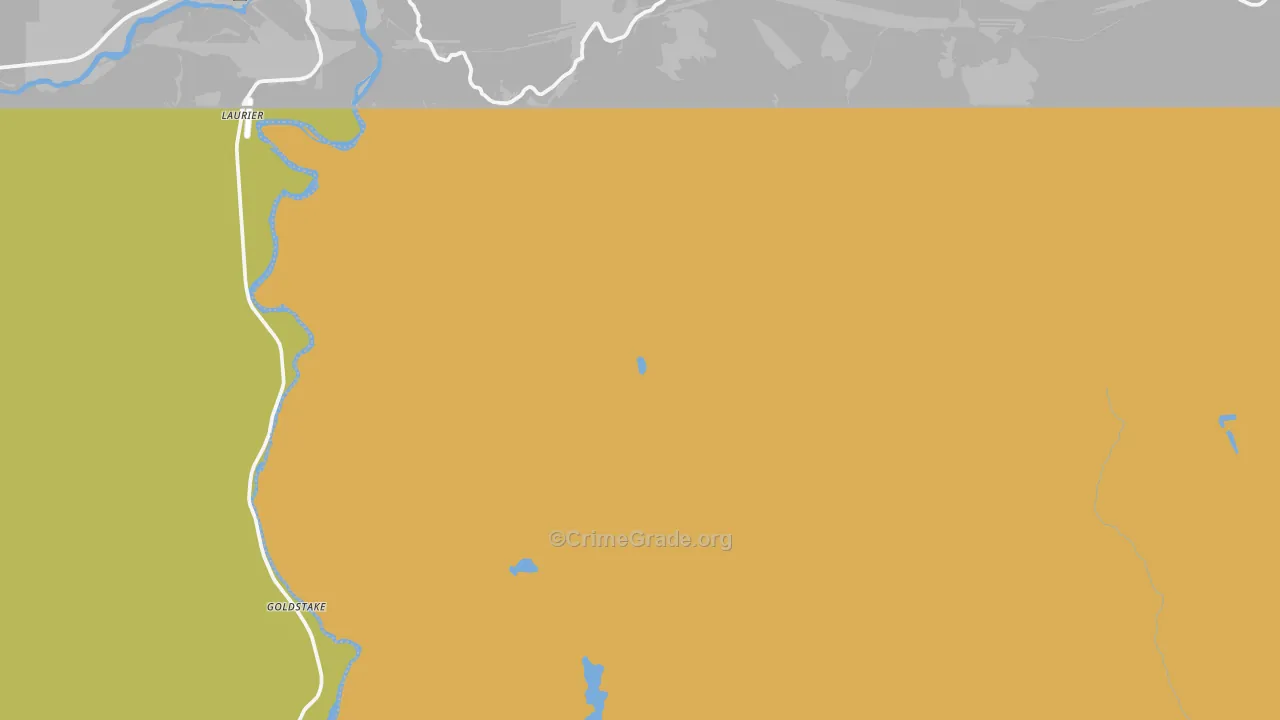 Laurier, WA Map of Vandalism Rates