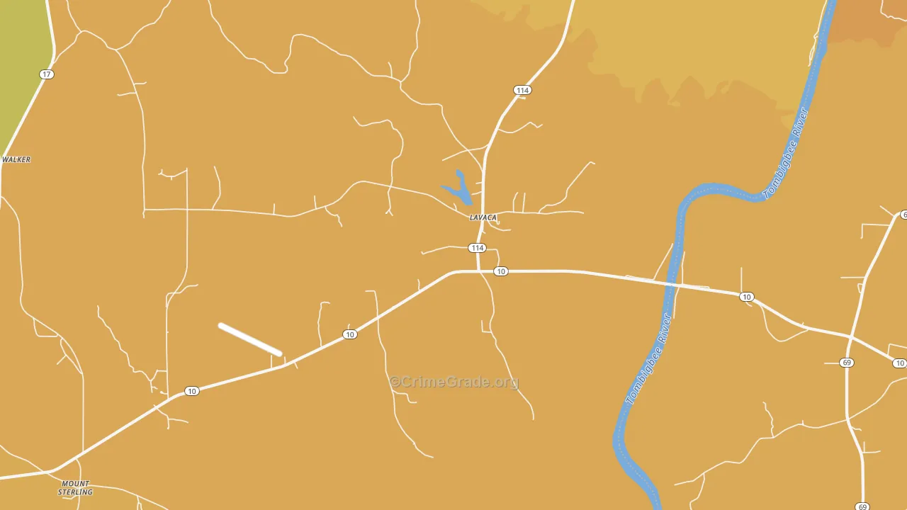 Lavaca, AL Map of Vandalism Rates