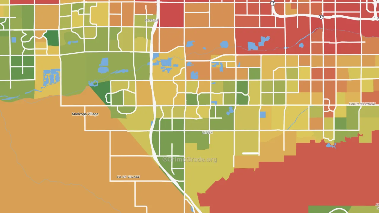 Laveen, AZ Map of Vandalism Rates