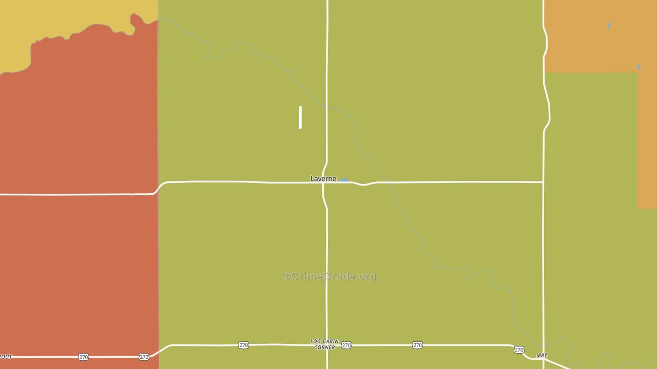 Laverne, OK Map of Vandalism Rates