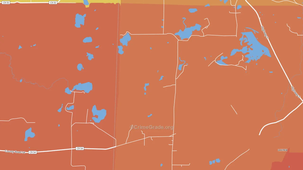 Lavinia, MN Map of Vandalism Rates