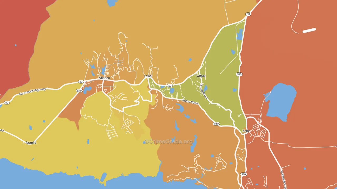 Lawai, HI Map of Vandalism Rates
