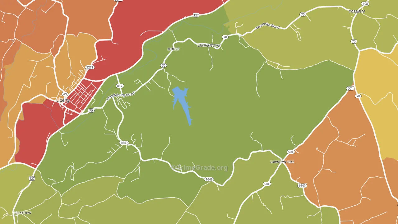 Lawhorn Hill, KY Map of Vandalism Rates