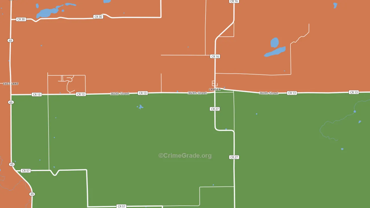 Lawler, MN Map of Vandalism Rates