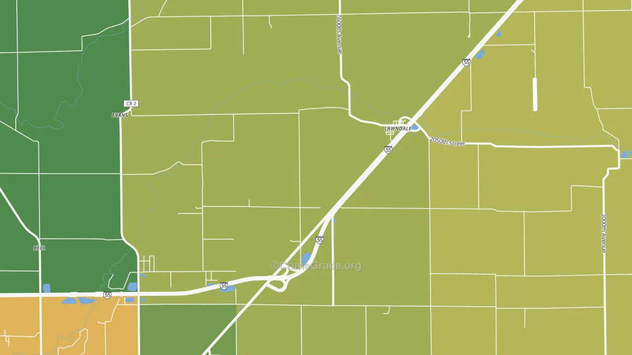 Lawndale, IL Map of Vandalism Rates