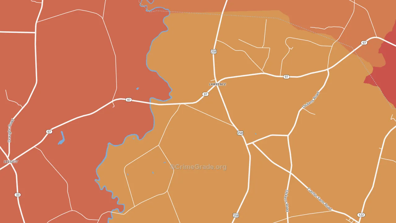 Lawrence, NC Map of Vandalism Rates