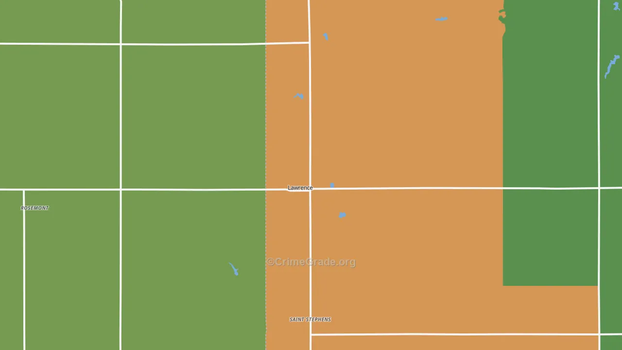Lawrence, NE Map of Vandalism Rates