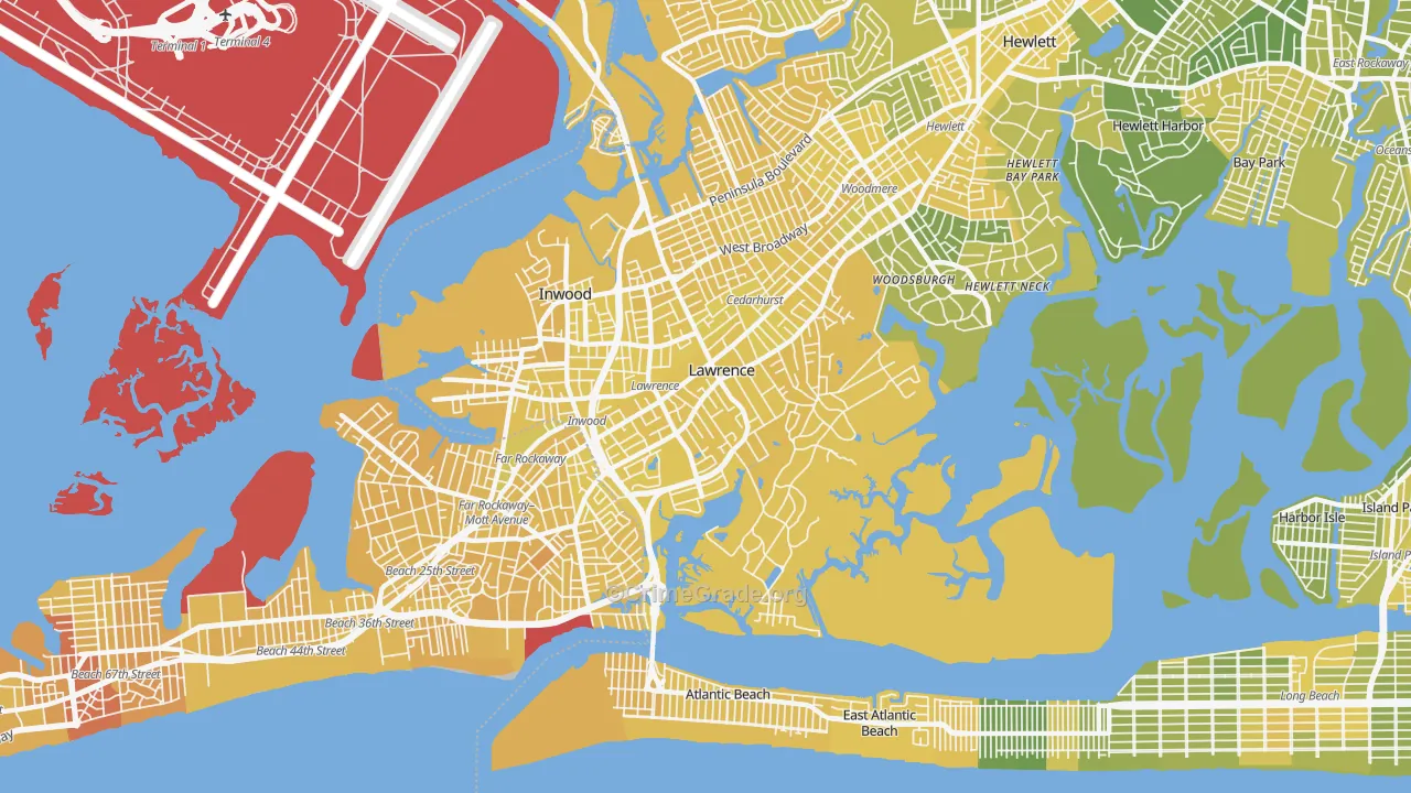 Lawrence, NY Map of Vandalism Rates