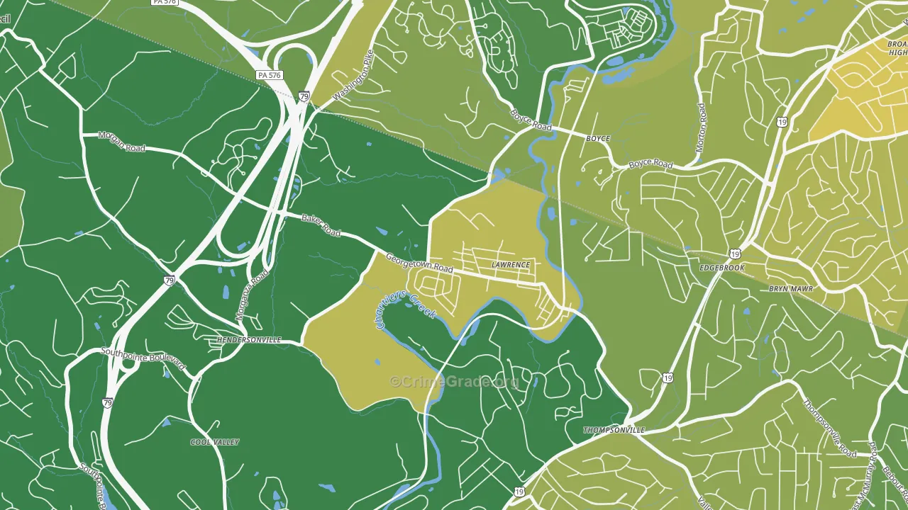 Lawrence, PA Map of Vandalism Rates