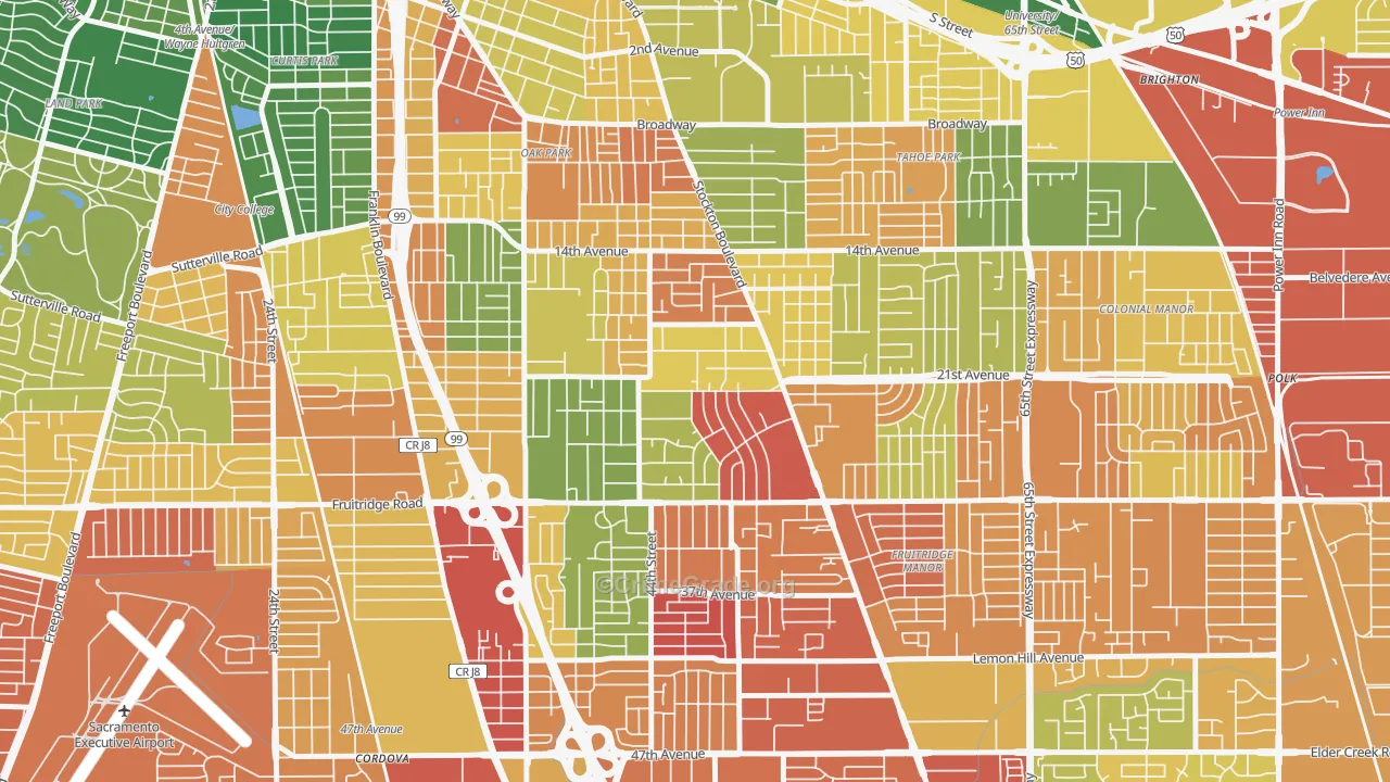 Lawrence Park, Sacramento, CA Map of Vandalism Rates