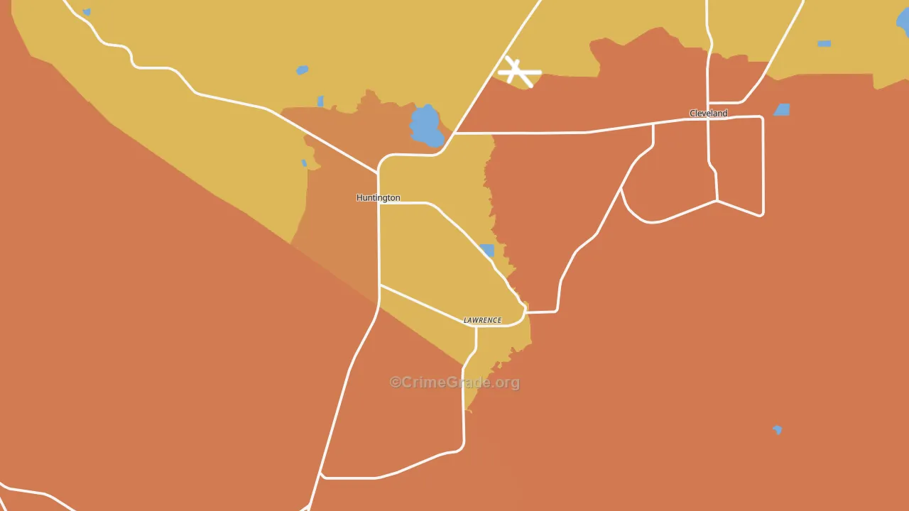 Lawrence, UT Map of Vandalism Rates
