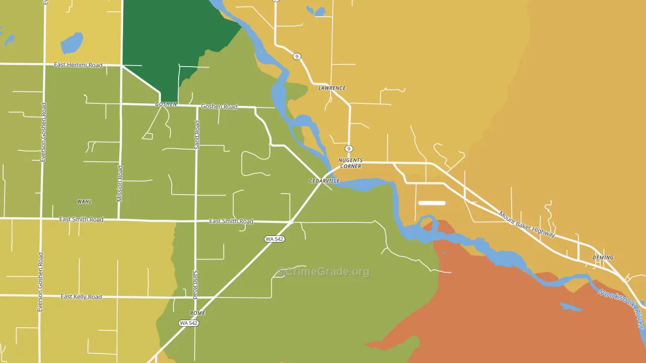 Lawrence, WA Map of Vandalism Rates