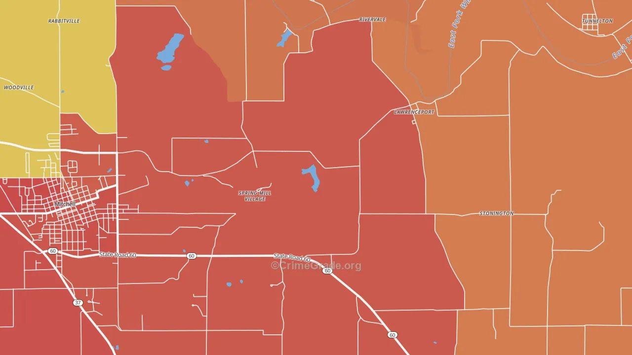 Lawrenceport, IN Map of Vandalism Rates