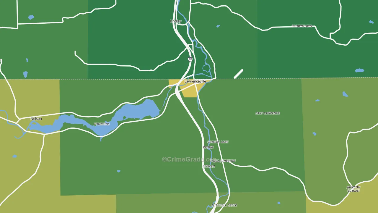 Lawrenceville, PA Map of Vandalism Rates