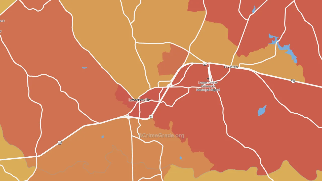 Lawrenceville, VA Map of Vandalism Rates