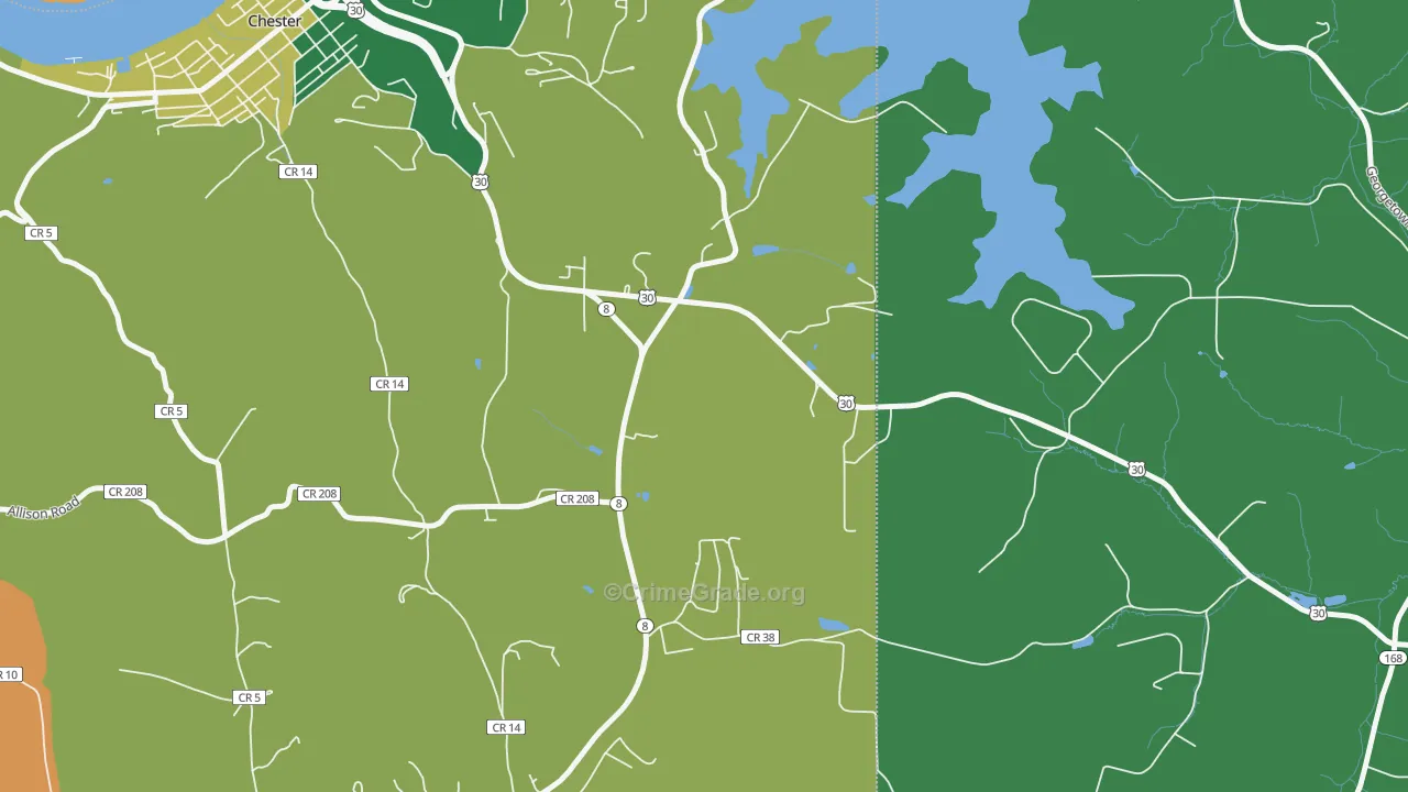 Lawrenceville, WV Map of Vandalism Rates