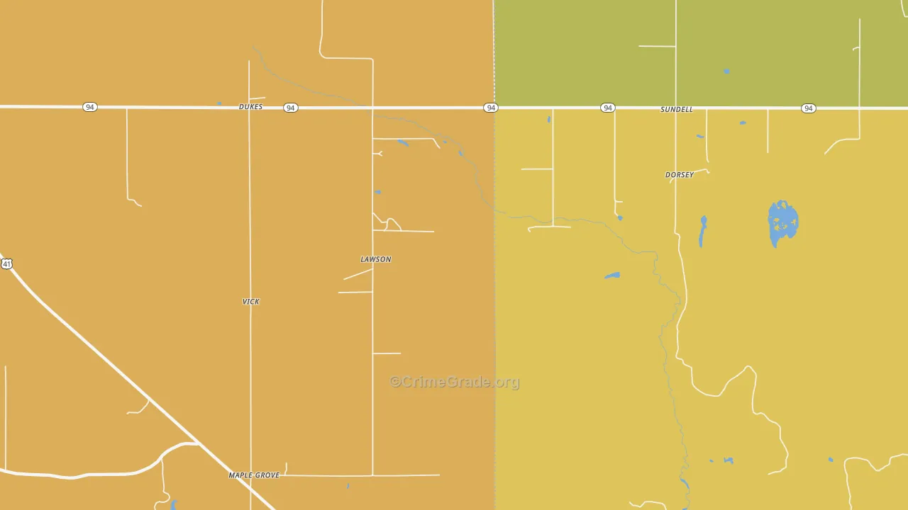 Lawson, MI Map of Vandalism Rates