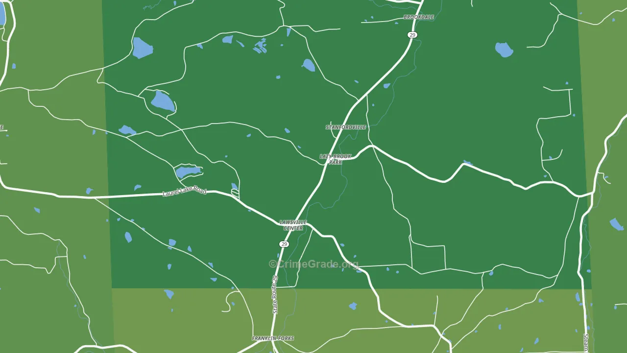 Lawsville Center, PA Map of Vandalism Rates