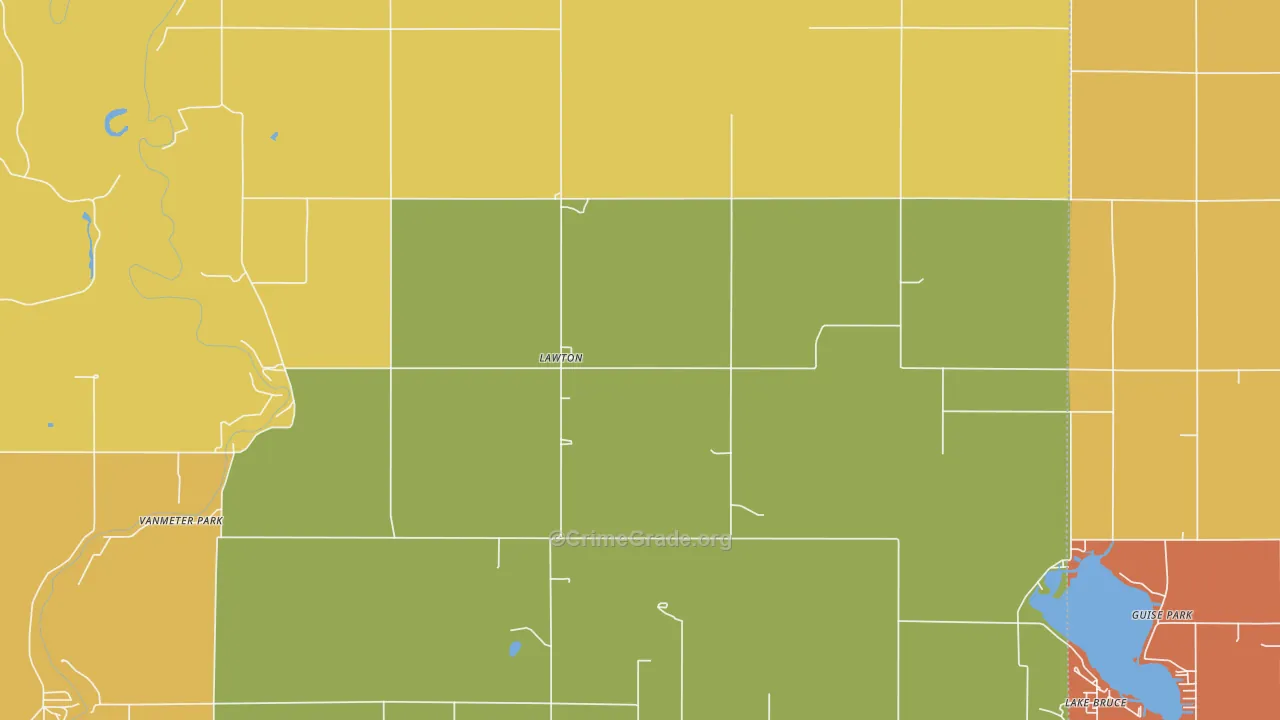 Lawton, IN Map of Vandalism Rates