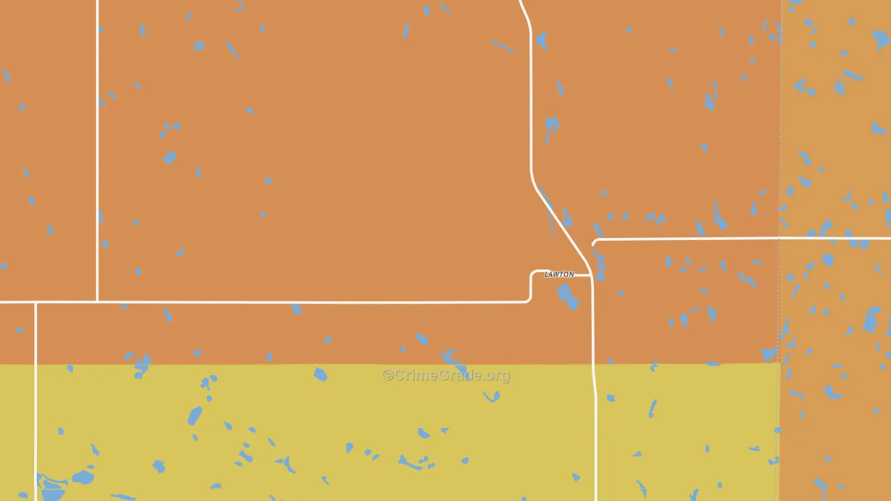 Lawton, ND Map of Vandalism Rates