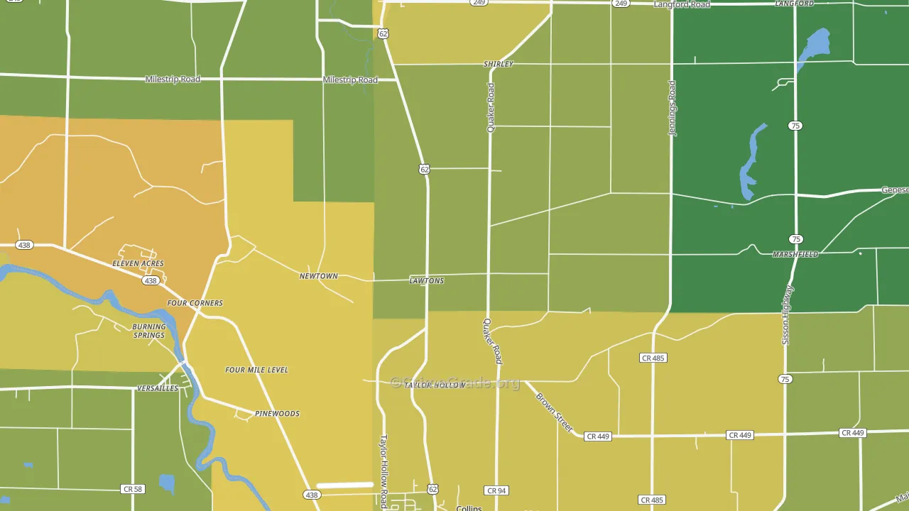 Lawtons, NY Map of Vandalism Rates