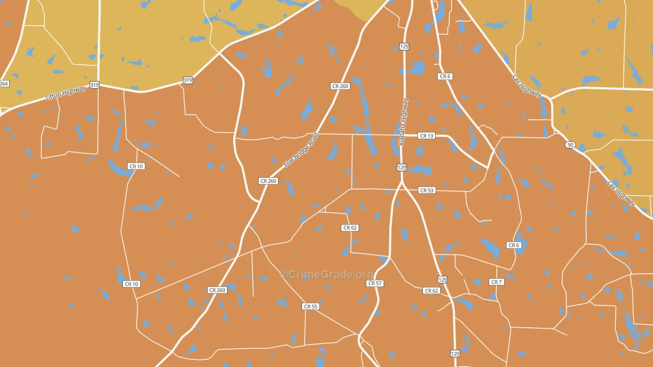 Lax, GA Map of Vandalism Rates
