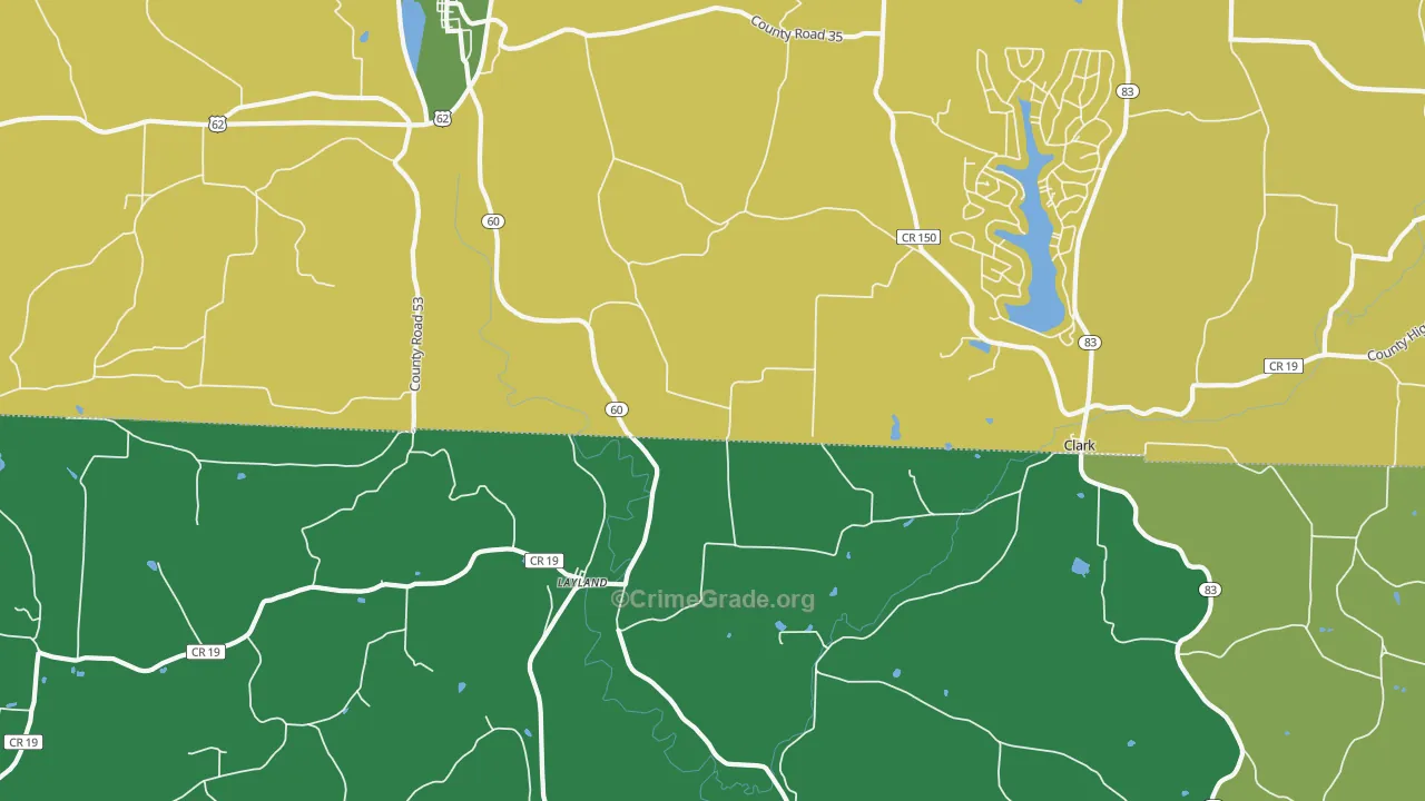 Layland, OH Map of Vandalism Rates