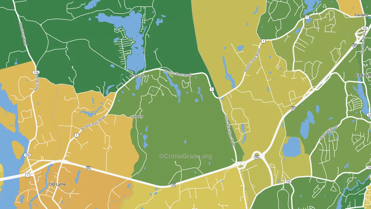 Laysville, CT Map of Vandalism Rates