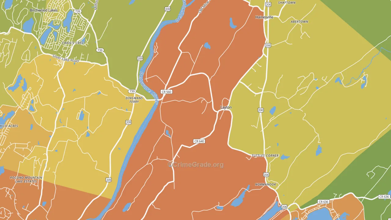 Layton, NJ Map of Vandalism Rates