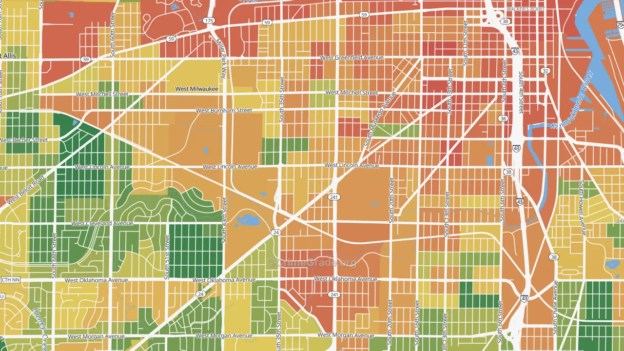 Layton Park, Milwaukee, WI Map of Vandalism Rates