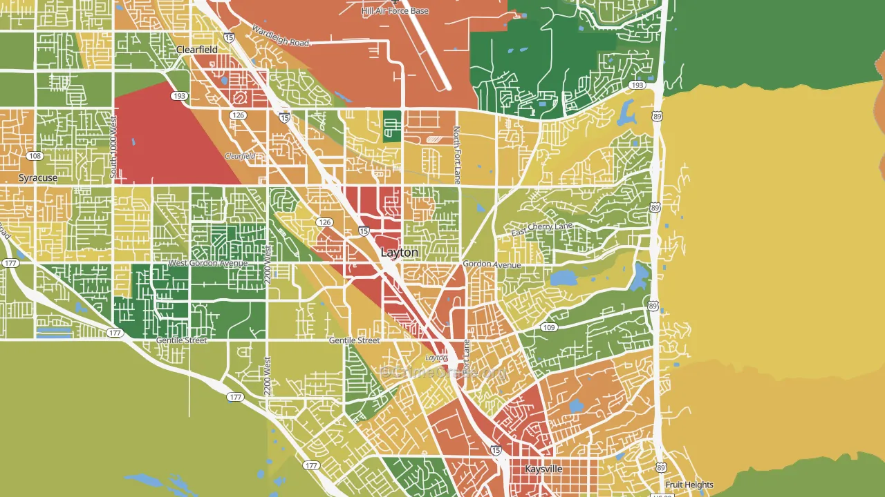 Layton, UT Map of Vandalism Rates