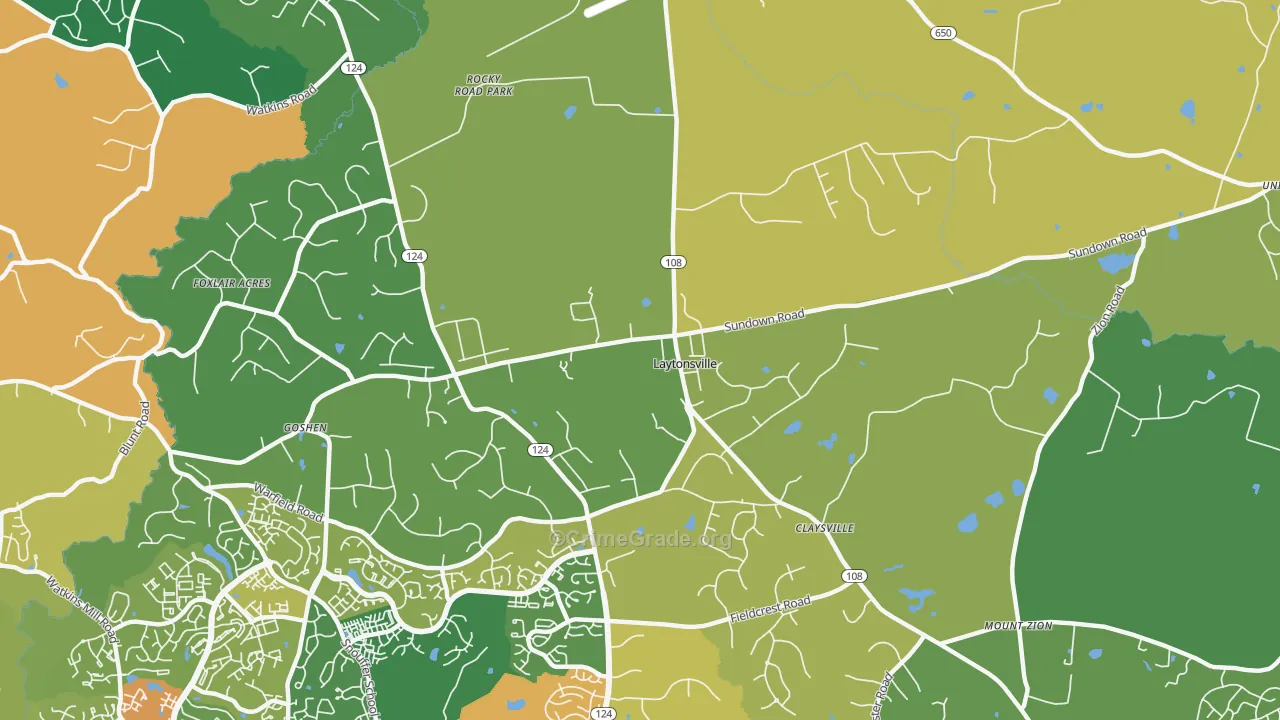 Laytonsville, MD Map of Vandalism Rates