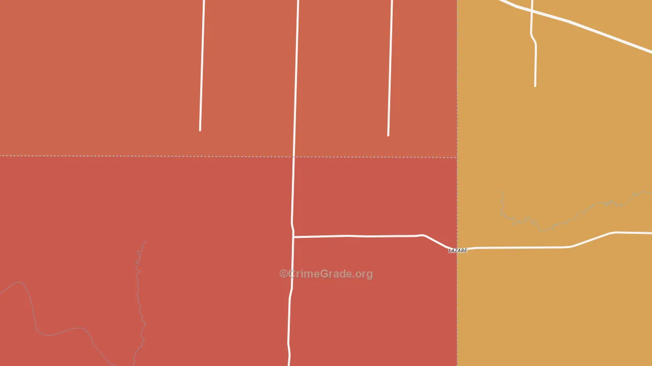 Lazare, TX Map of Vandalism Rates