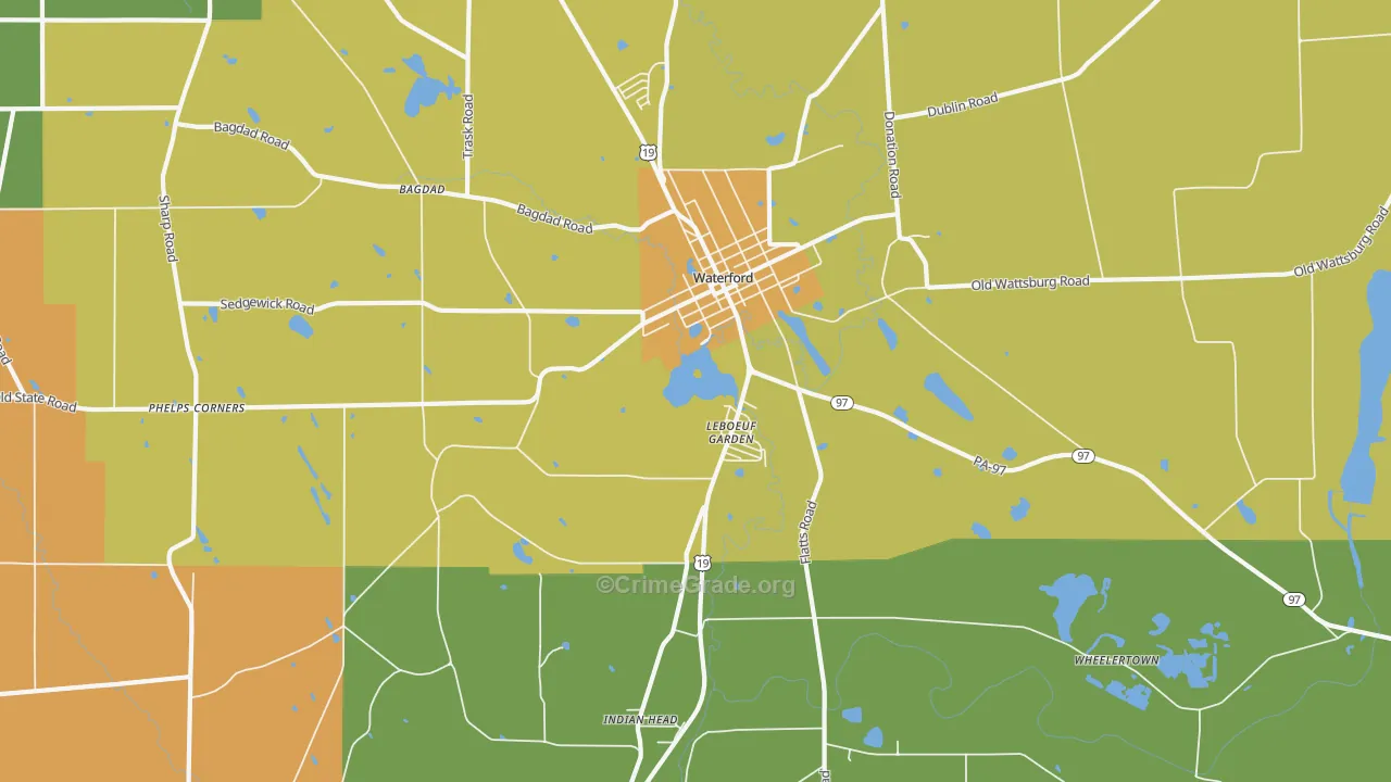 Le Boeuf Gardens, PA Map of Vandalism Rates