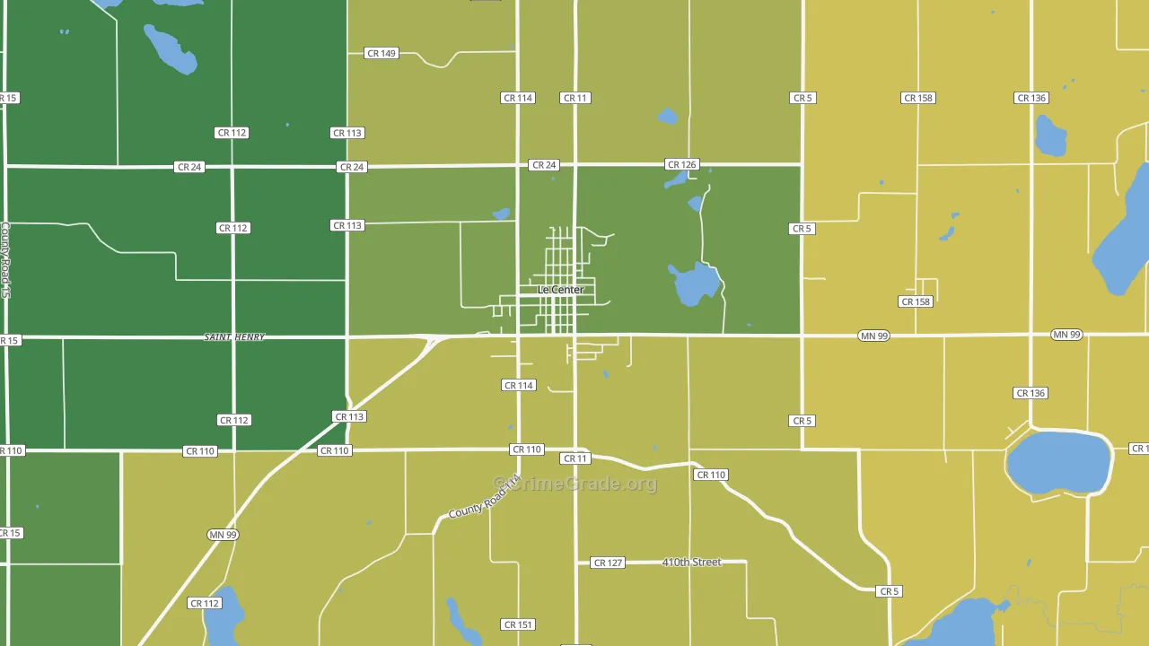 Le Center, MN Map of Vandalism Rates
