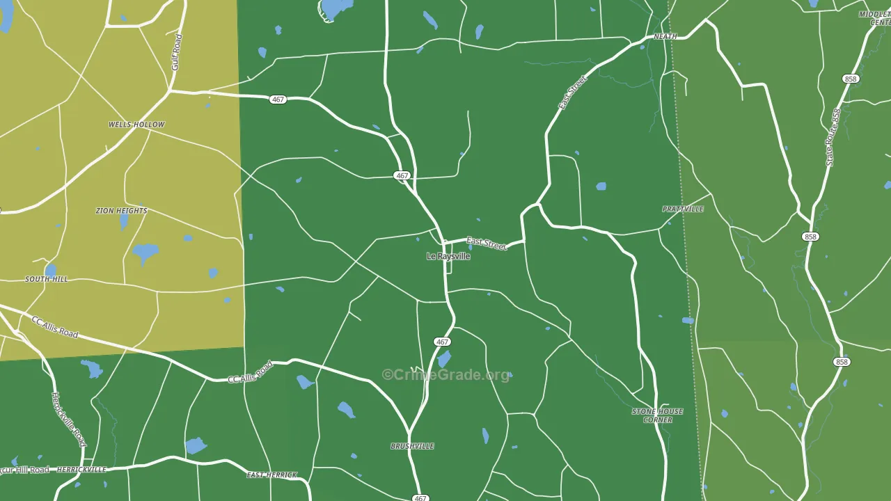 Le Raysville, PA Map of Vandalism Rates