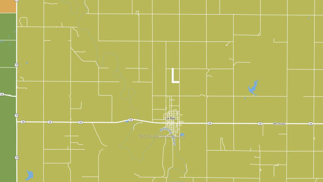 Le Roy, KS Map of Vandalism Rates
