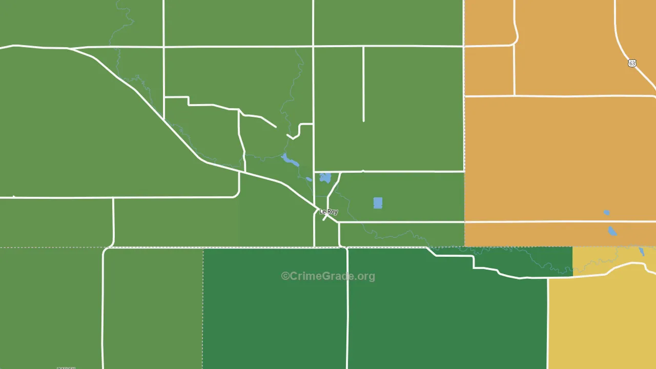 Le Roy, MN Map of Vandalism Rates