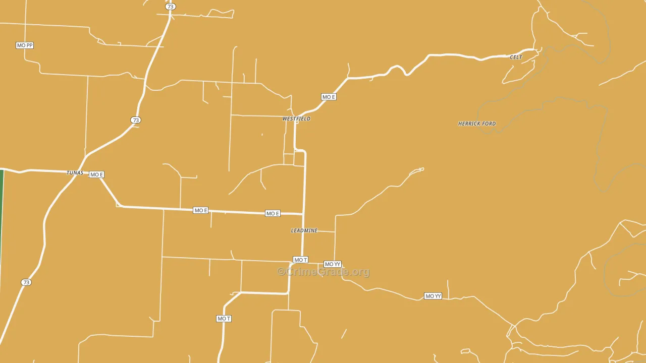 Leadmine, MO Map of Vandalism Rates
