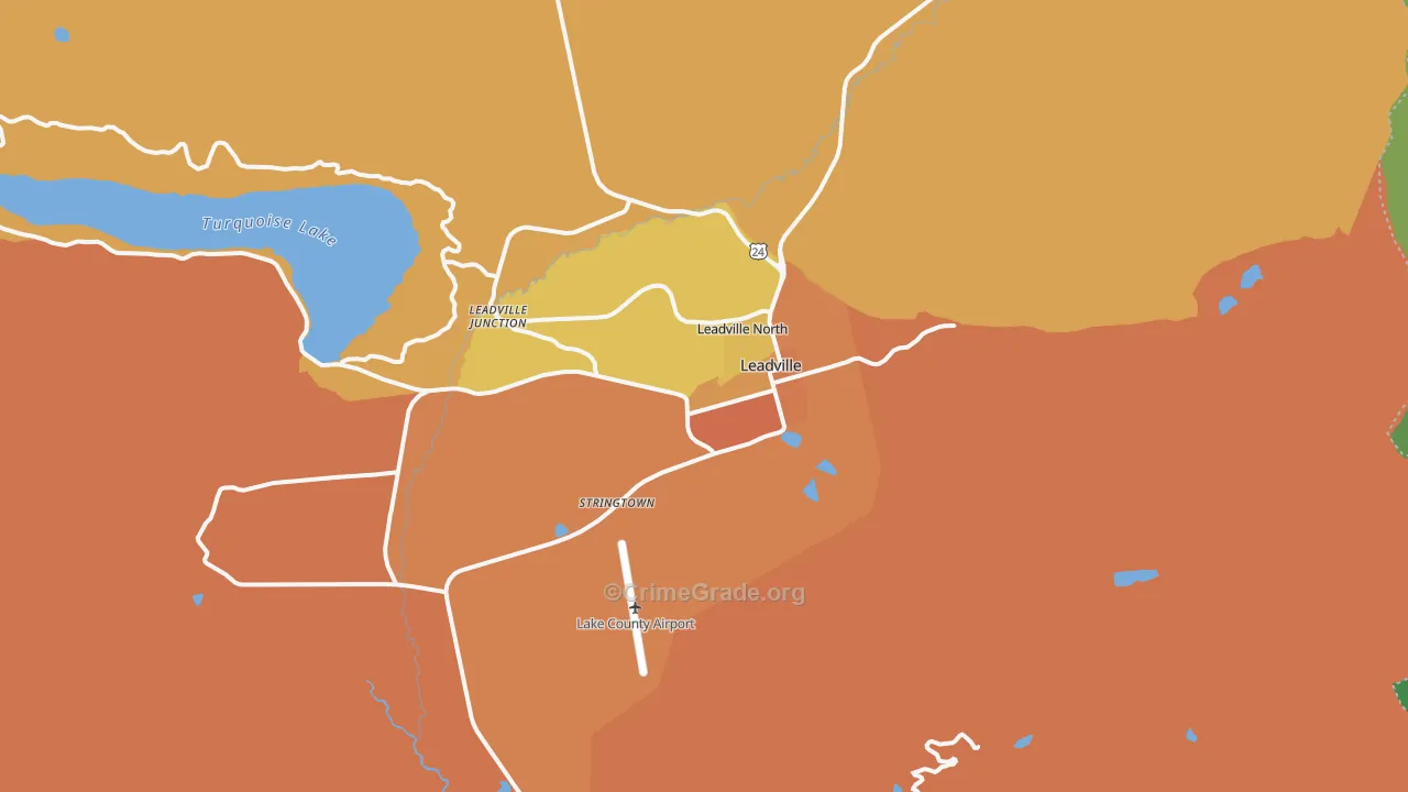 Leadville, CO Map of Vandalism Rates