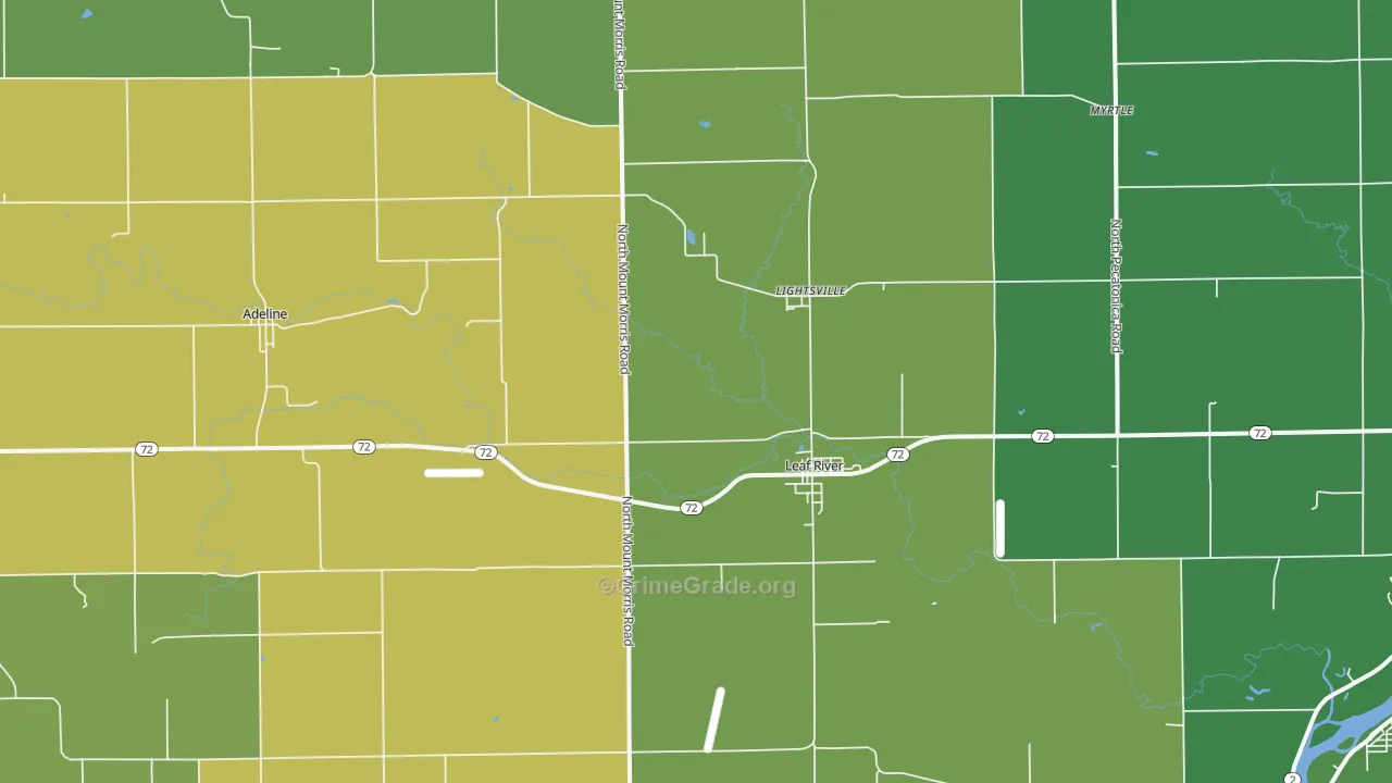 Leaf River, IL Map of Vandalism Rates