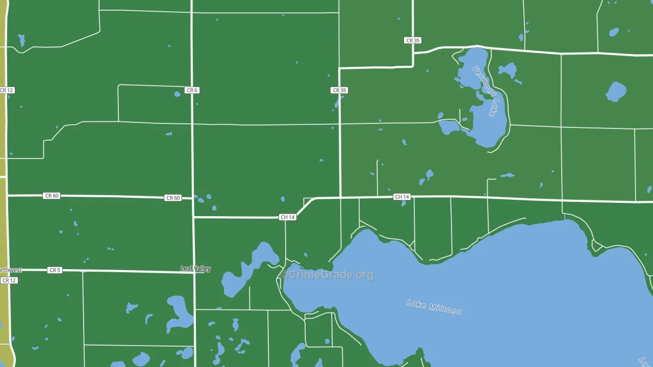Leaf Valley, MN Map of Vandalism Rates