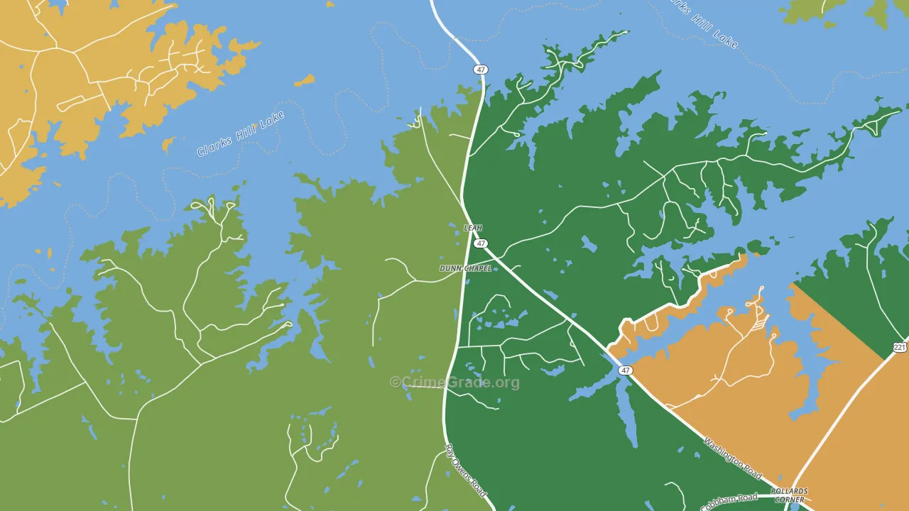 Leah, GA Map of Vandalism Rates