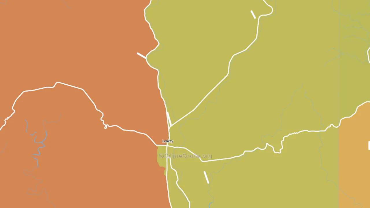 Leakey, TX Map of Vandalism Rates