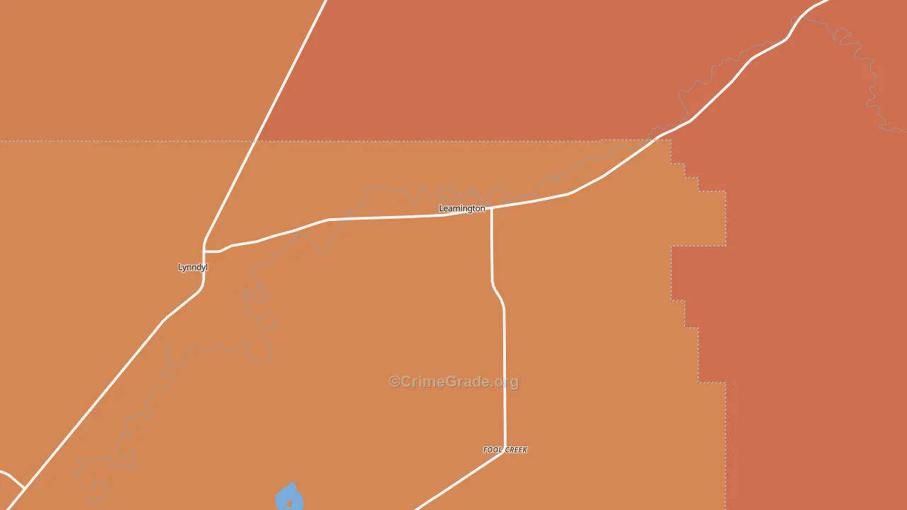 Leamington, UT Map of Vandalism Rates