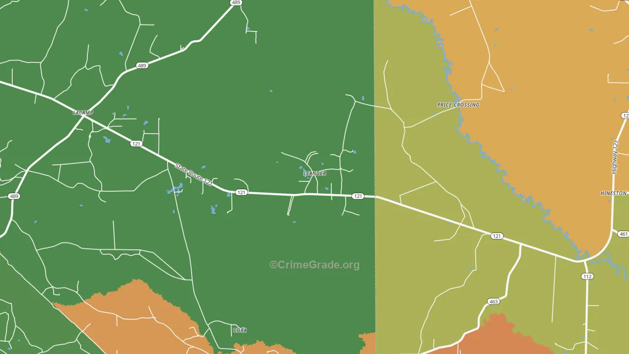 Leander, LA Map of Vandalism Rates