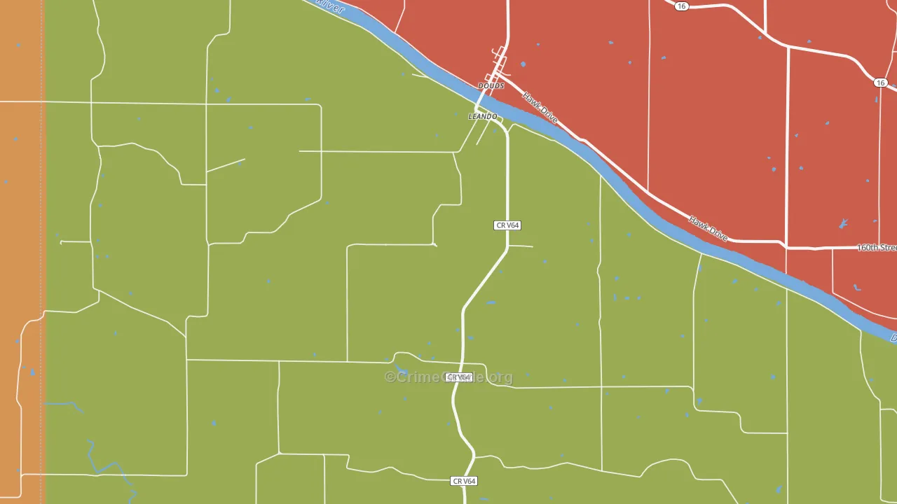 Leando, IA Map of Vandalism Rates
