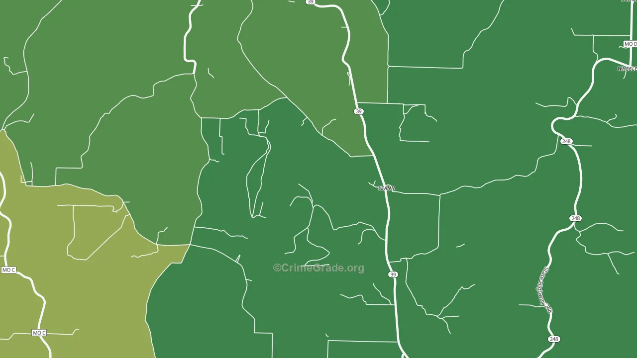 Leann, MO Map of Vandalism Rates