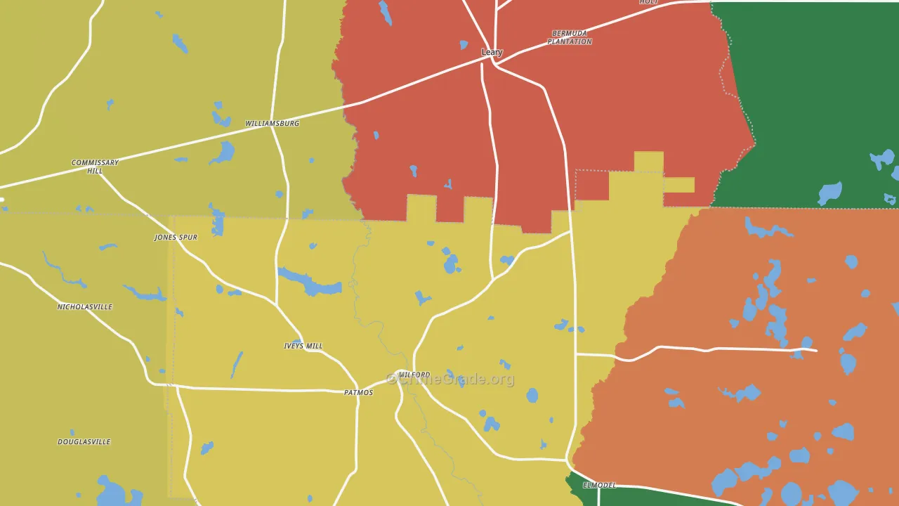Leary, GA Map of Vandalism Rates