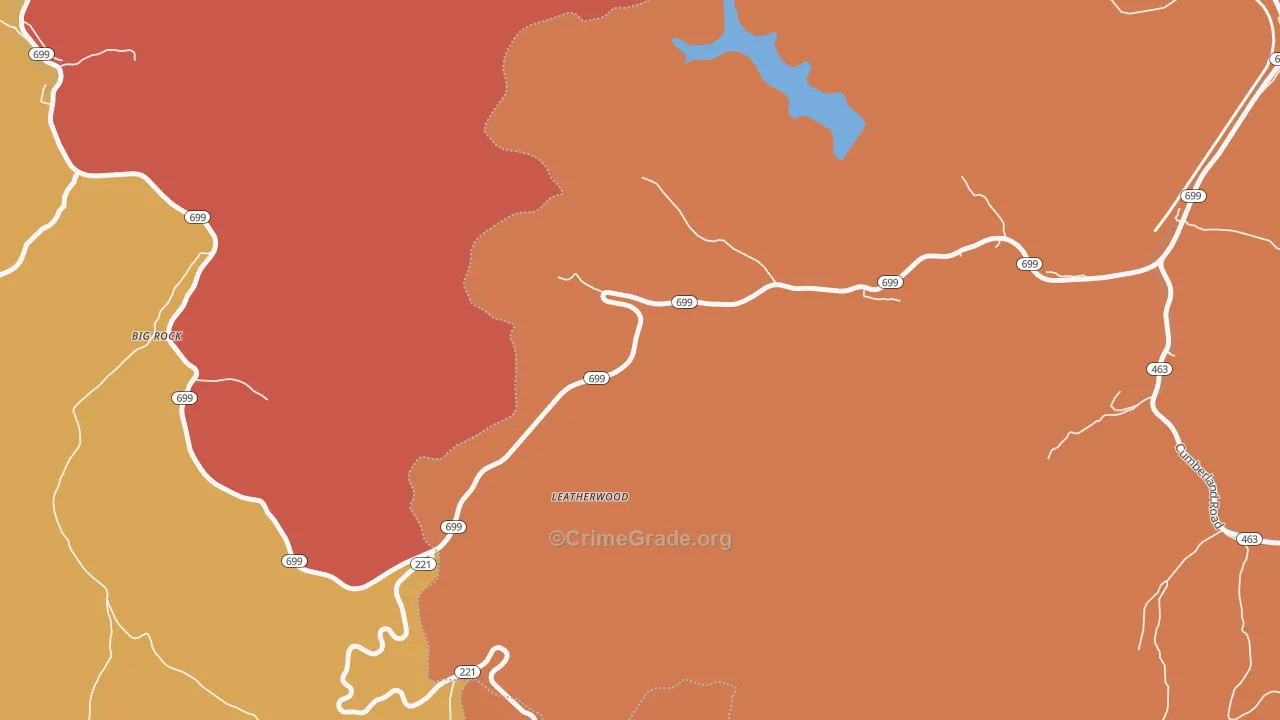 Leatherwood, KY Map of Vandalism Rates